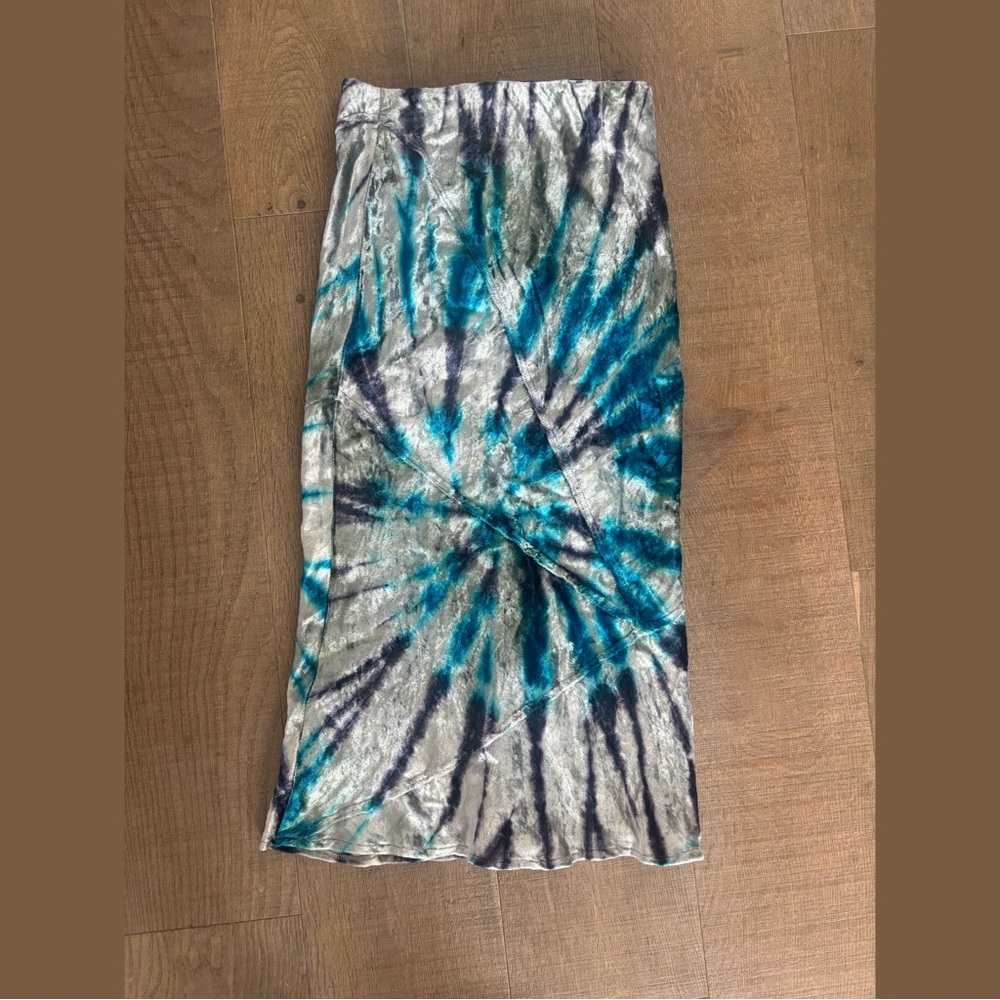 free people serious swagger velvet pisces tie dye skirt - Picture 3 of 7